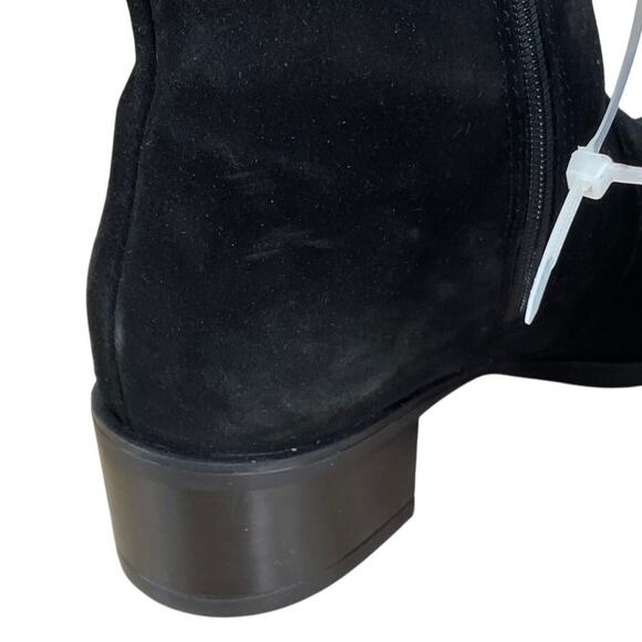 La Canadienne NWOB Halo Buckled Booties Black Suede Size 8 Floor Model Side Zip - Picture 7 of 11